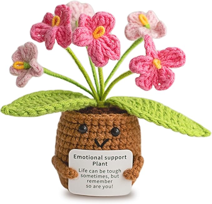 Handgemachtes Glückskartoffel-Set mit Vergissmeinnicht-Blumen | Taschenfreund mit positiver Botschaft – Perfektes Geschenk zur Genesung, Prüfung oder Geburtstag