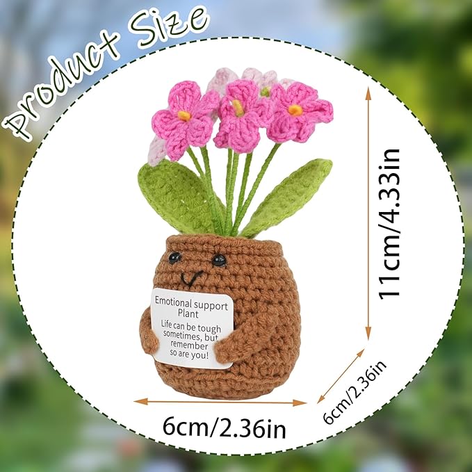 Handgemachtes Glückskartoffel-Set mit Vergissmeinnicht-Blumen | Taschenfreund mit positiver Botschaft – Perfektes Geschenk zur Genesung, Prüfung oder Geburtstag